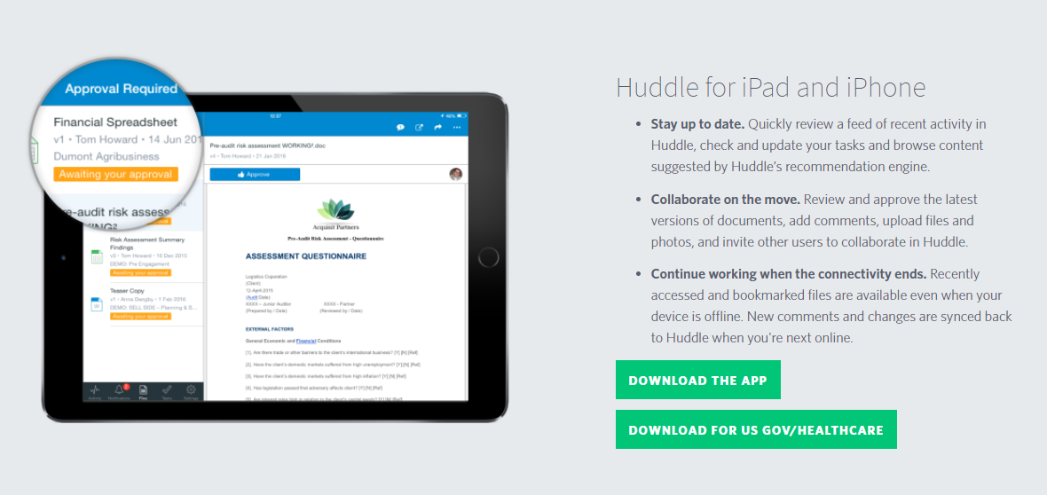 Скриншот (снимок экрана) Huddle