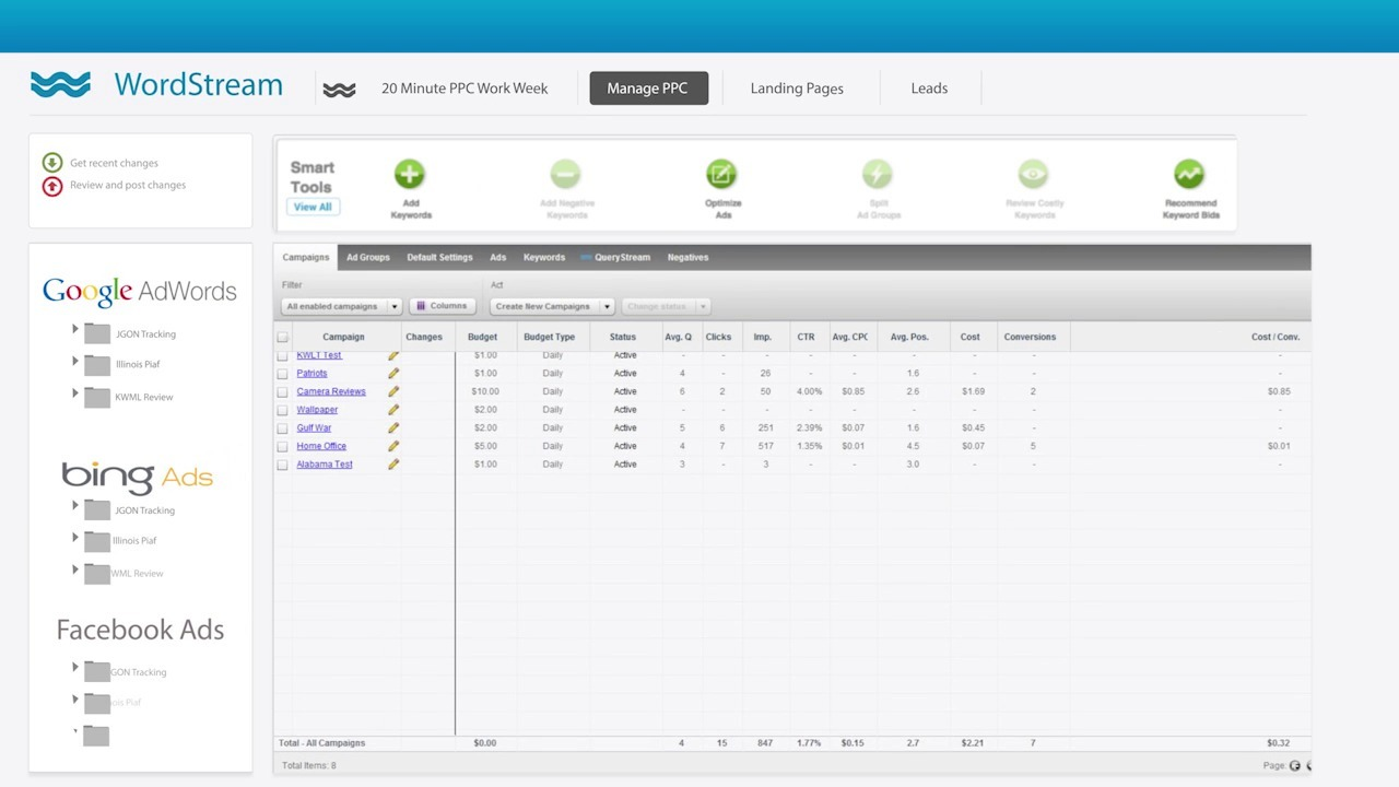 Скриншот (снимок экрана) WordStream