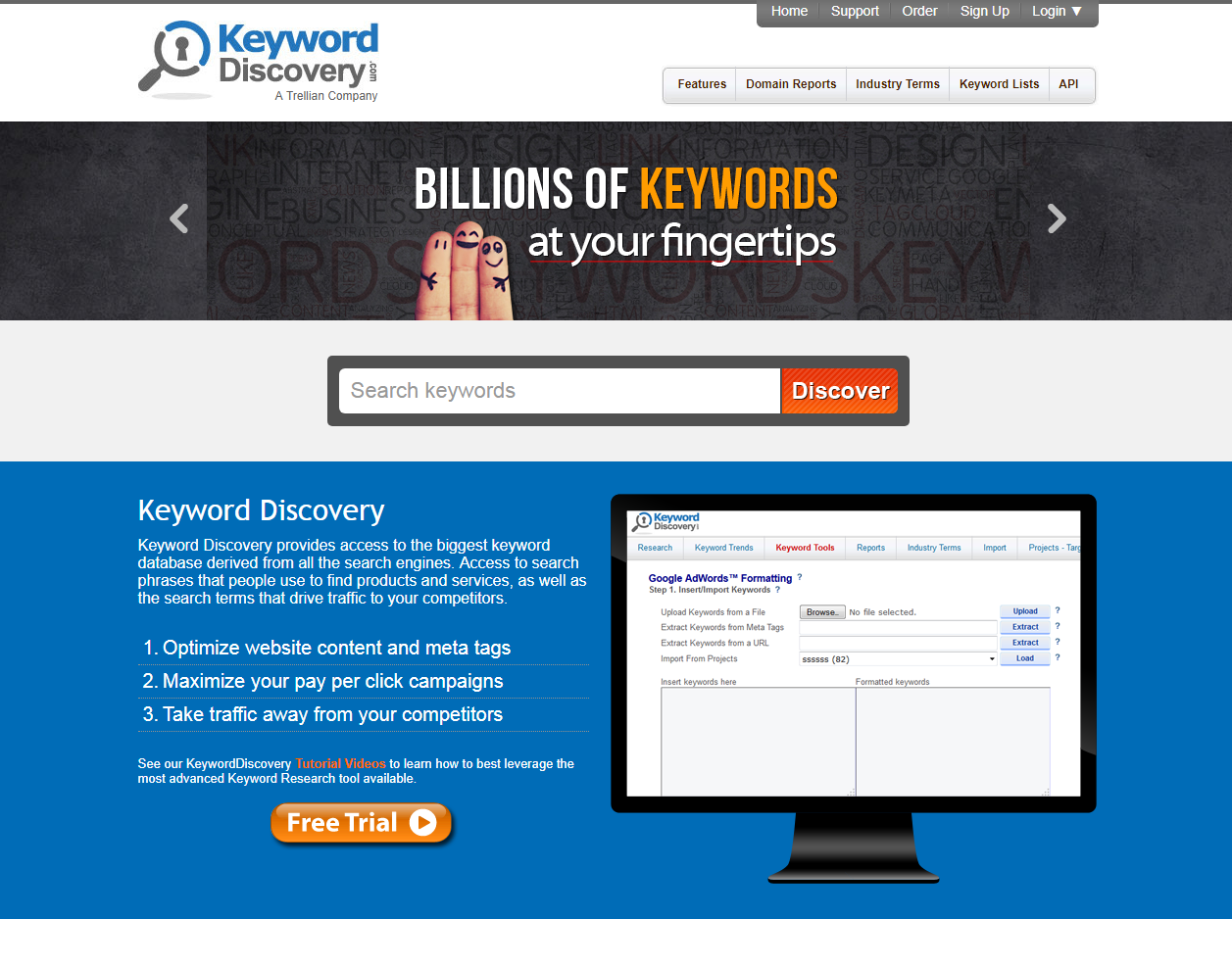 Скриншот (снимок экрана) Keyword Discovery