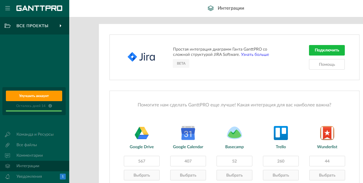 Скриншот (снимок экрана) GanttPRO