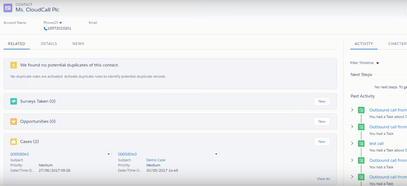 Скриншот (снимок экрана) CloudCall