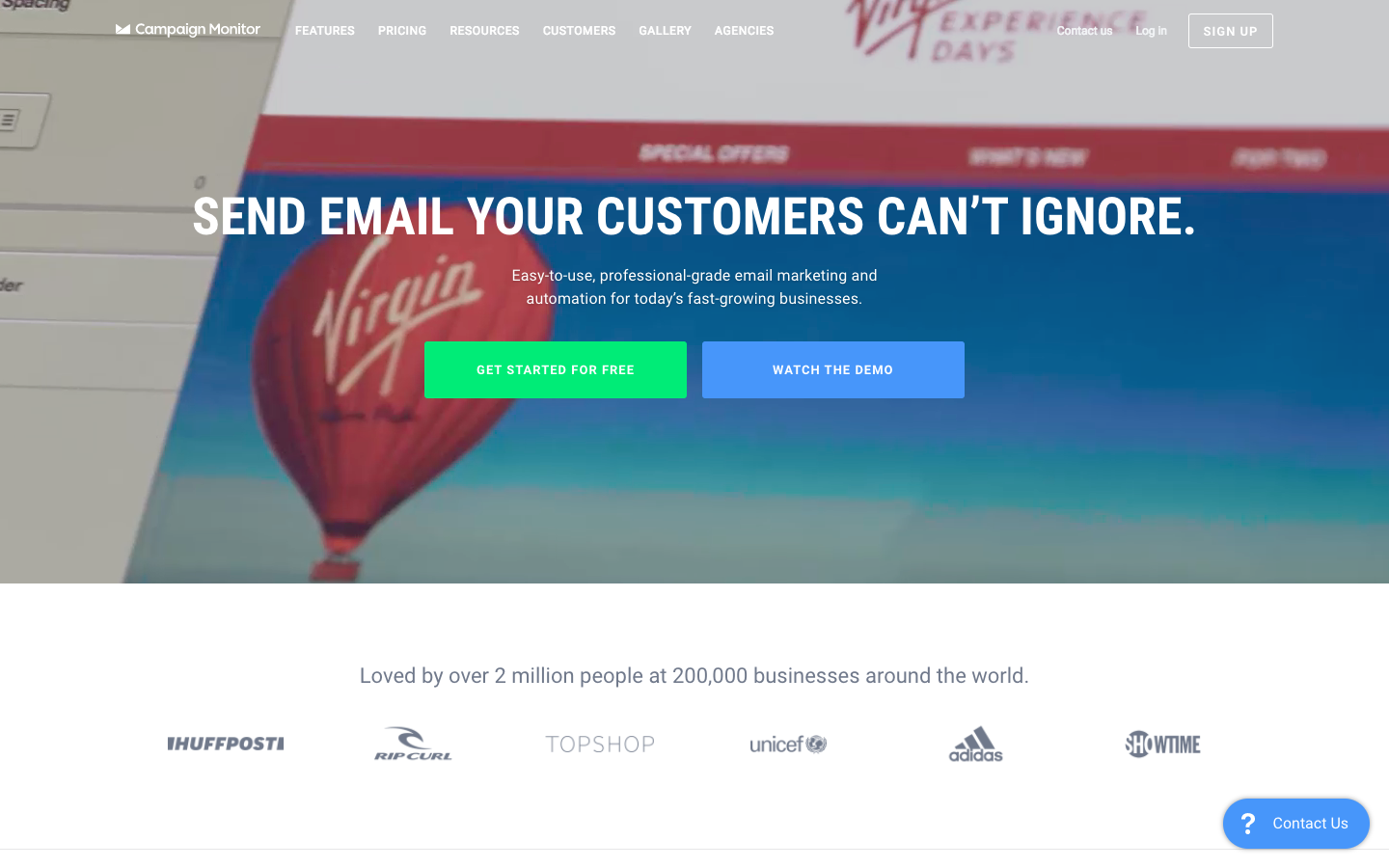 Скриншот (снимок экрана) Campaign monitor