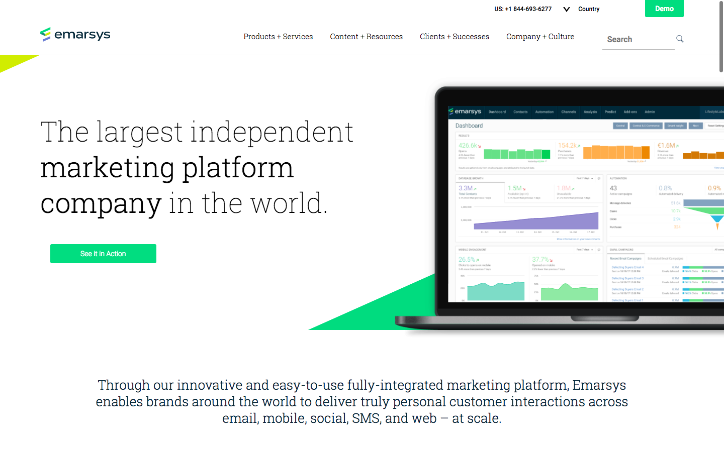 Скриншот (снимок экрана) Emarsys