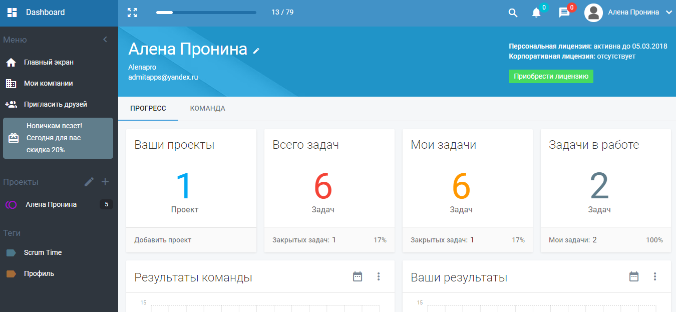 Скриншот (снимок экрана) Scrum Time