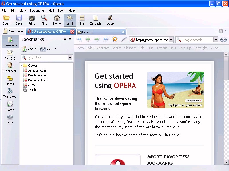 Скриншот (снимок экрана) Opera