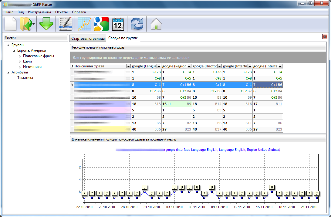 Скриншот (снимок экрана) SERP Parser