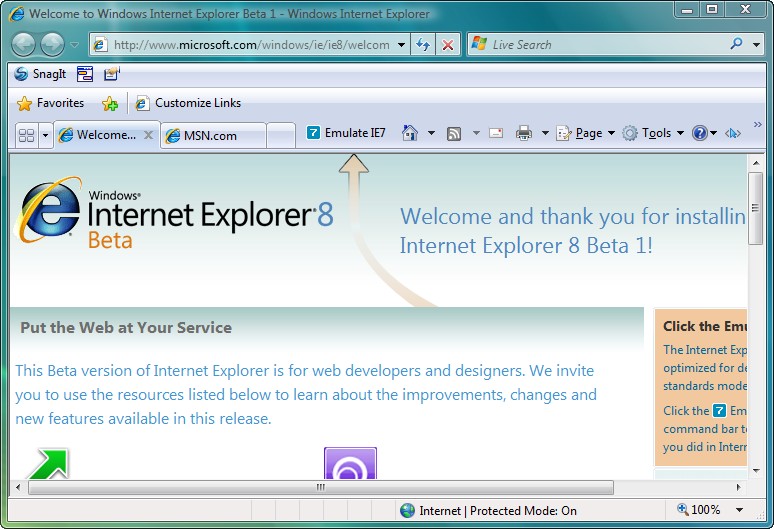 Скриншот (снимок экрана) Internet Explorer