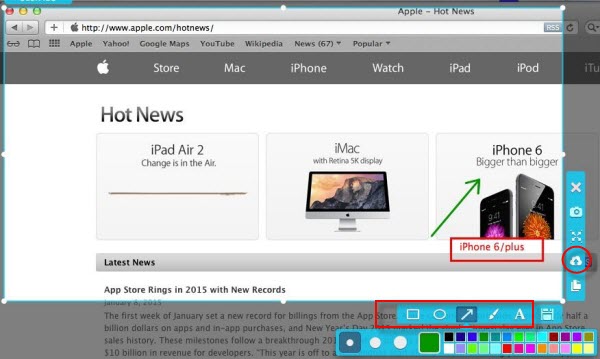 Скриншот (снимок экрана) Safari
