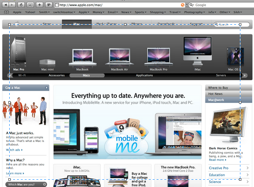 Скриншот (снимок экрана) Safari
