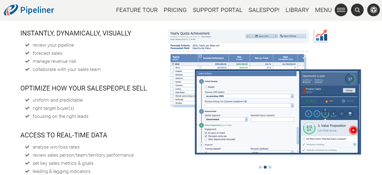 Скриншот (снимок экрана) Pipeliner CRM