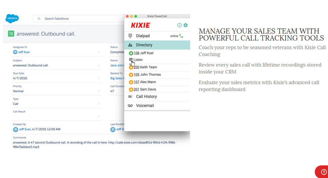 Скриншот (снимок экрана) Kixie
