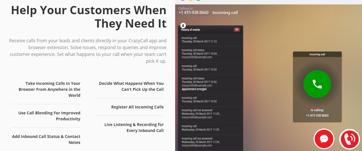 Скриншот (снимок экрана) CrazyCall