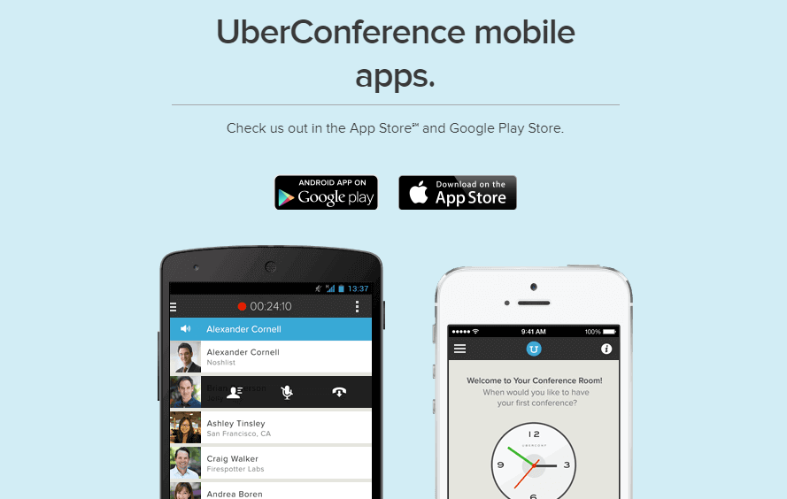 Скриншот (снимок экрана) UberConference