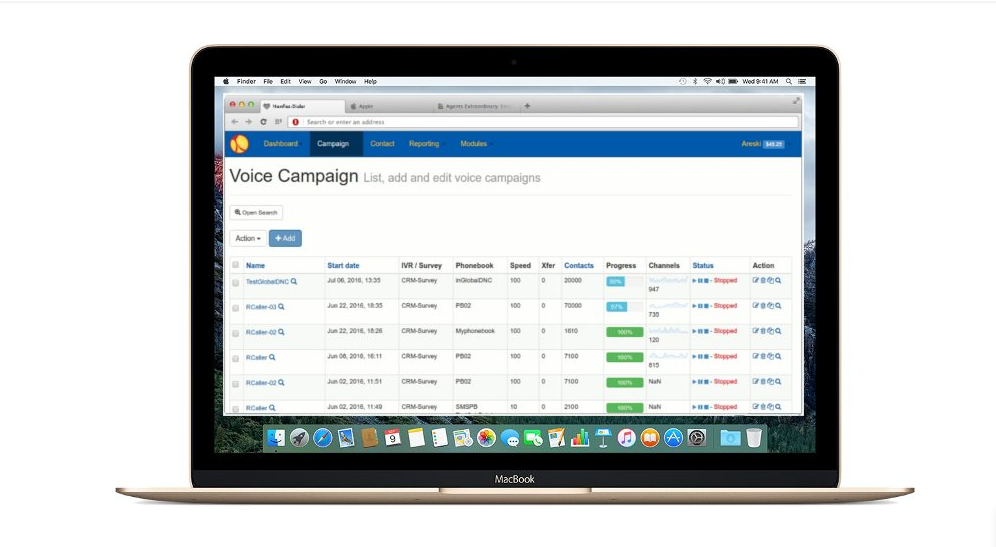 Скриншот (снимок экрана) Newfies-Dialer