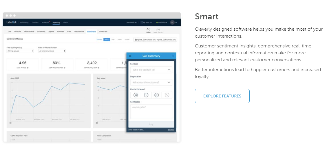 Скриншот (снимок экрана) Talkdesk