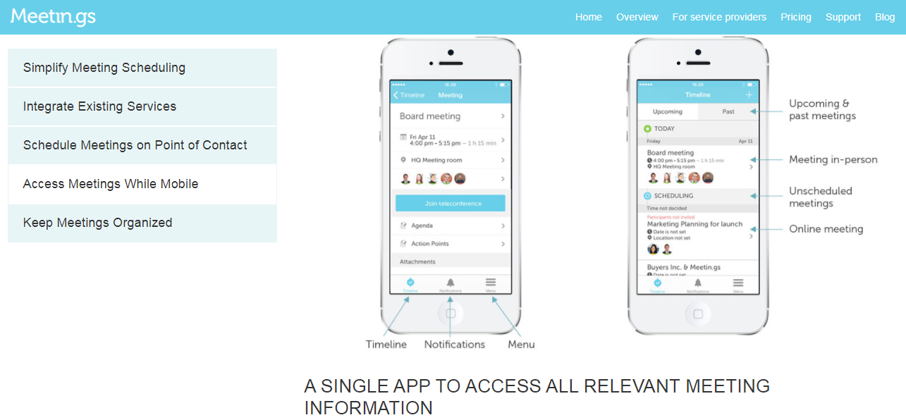 Скриншот (снимок экрана) Meetin.gs