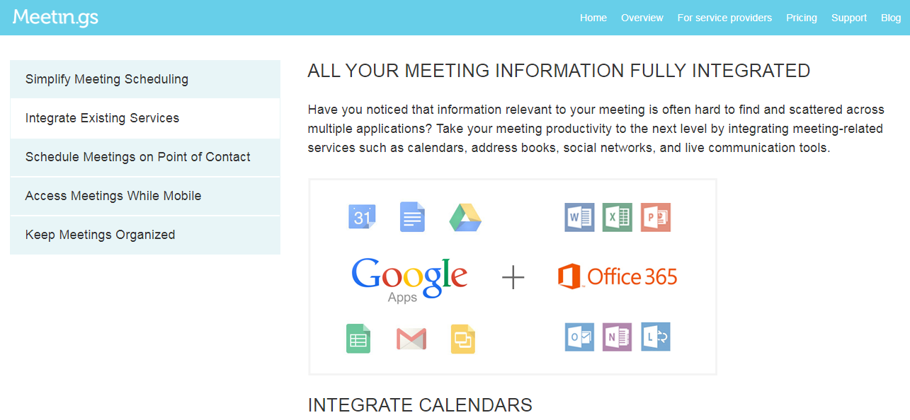 Скриншот (снимок экрана) Meetin.gs