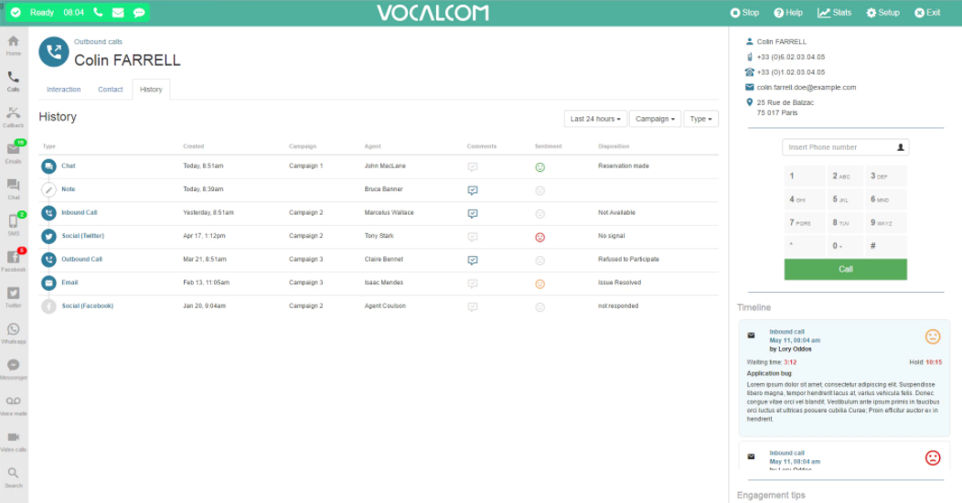 Скриншот (снимок экрана) Vocalcom
