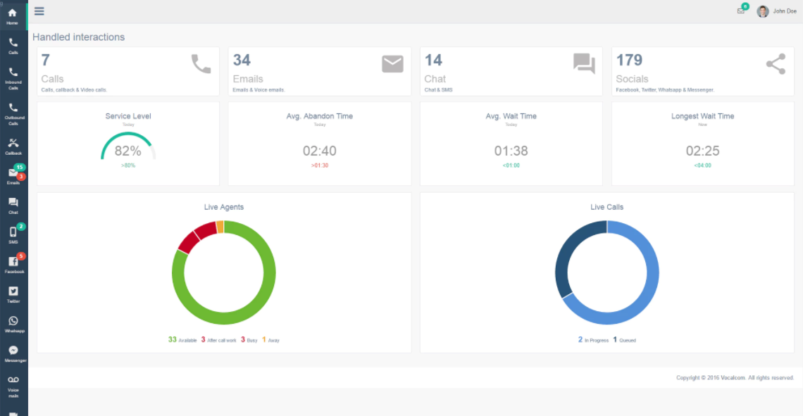 Скриншот (снимок экрана) Vocalcom