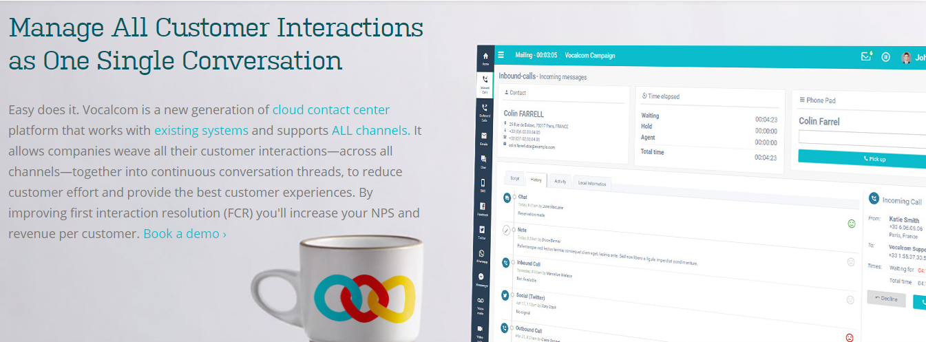 Скриншот (снимок экрана) Vocalcom