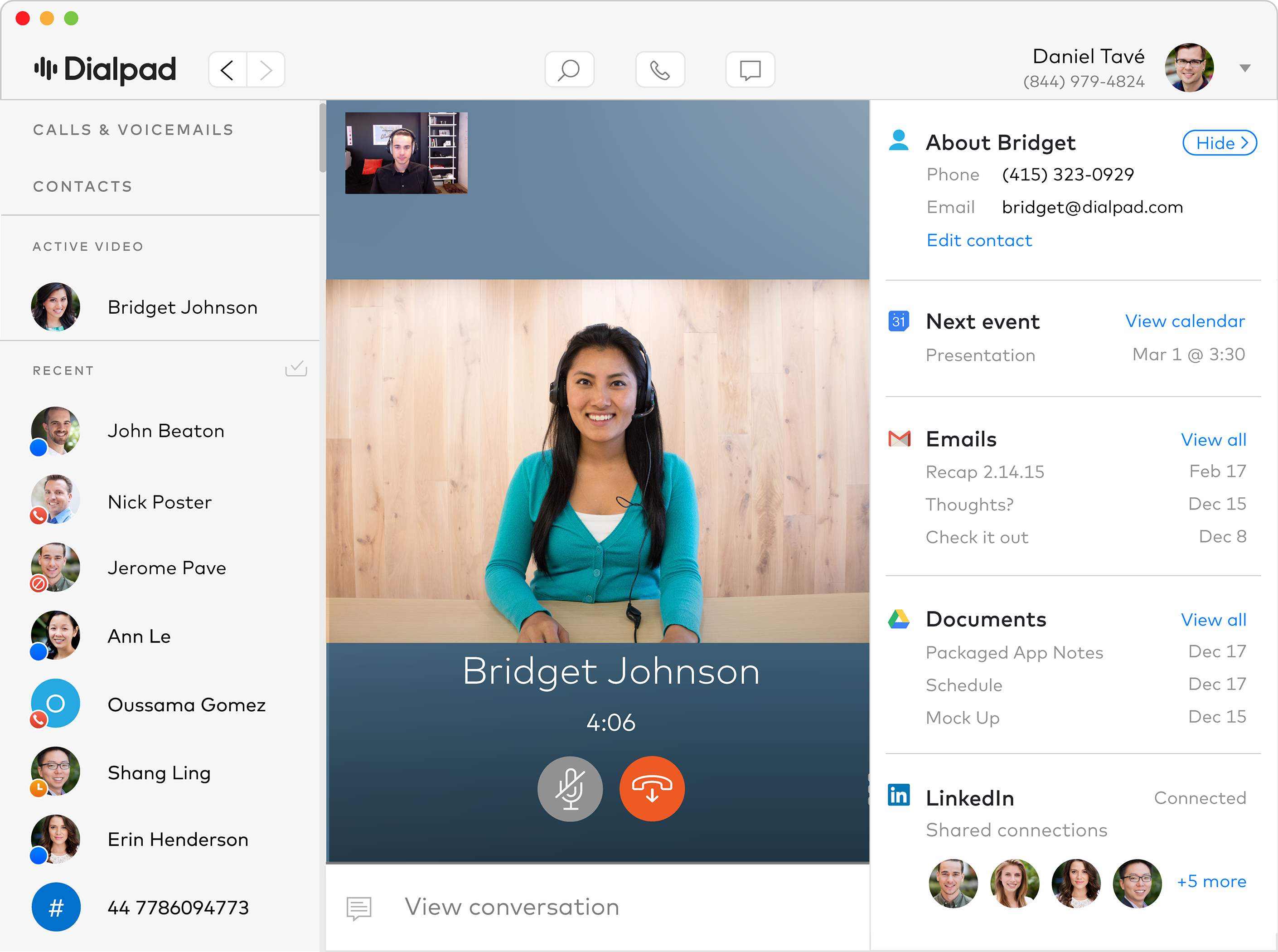 Скриншот (снимок экрана) Dialpad