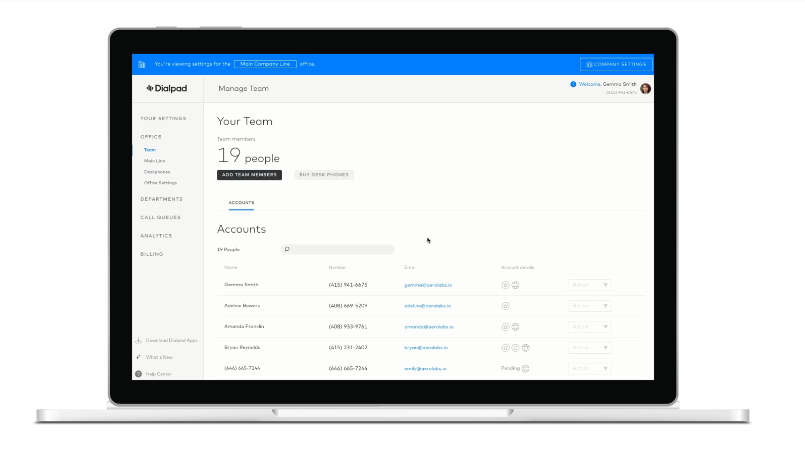 Скриншот (снимок экрана) Dialpad