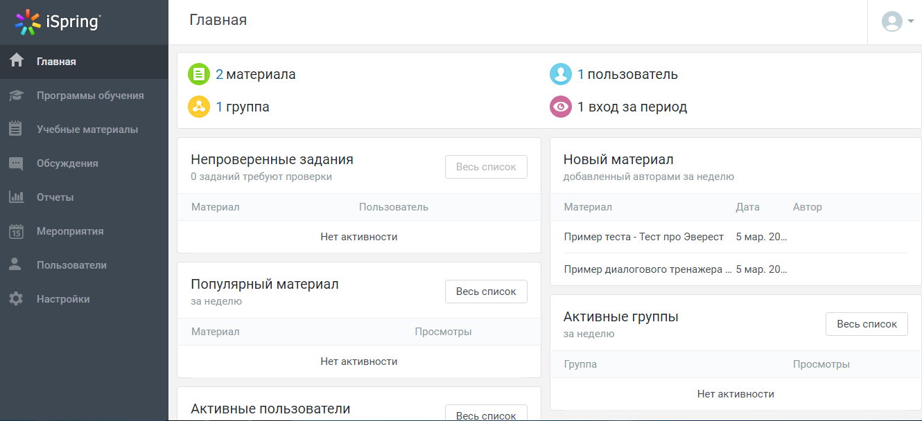 Скриншот (снимок экрана) iSpring