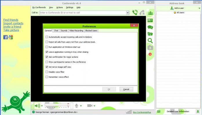 Скриншот (снимок экрана) Conferendo