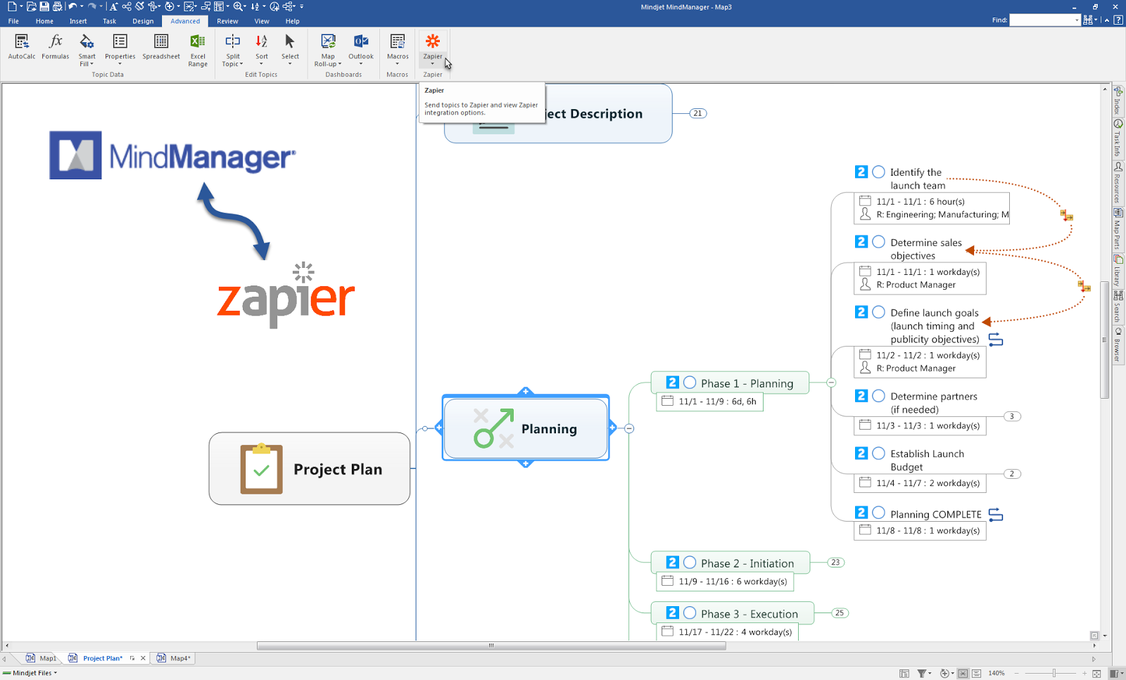 Скриншот (снимок экрана) MindManager