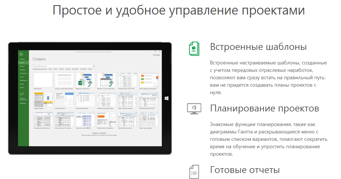 Скриншот (снимок экрана) Microsoft Project