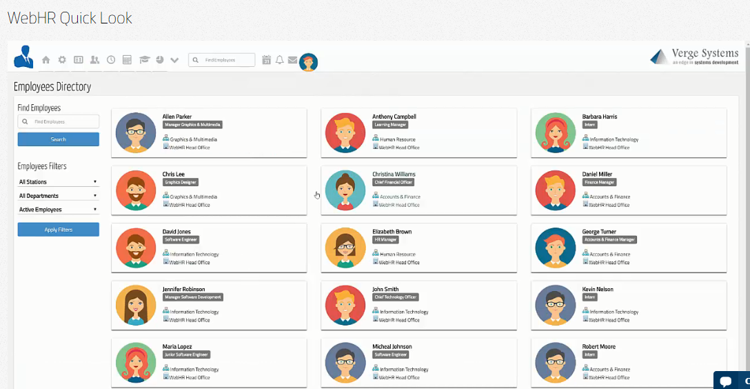 Скриншот (снимок экрана) WebHR