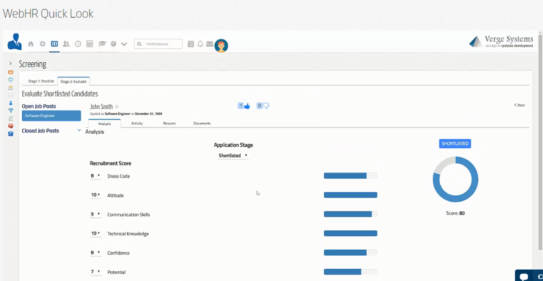 Скриншот (снимок экрана) WebHR