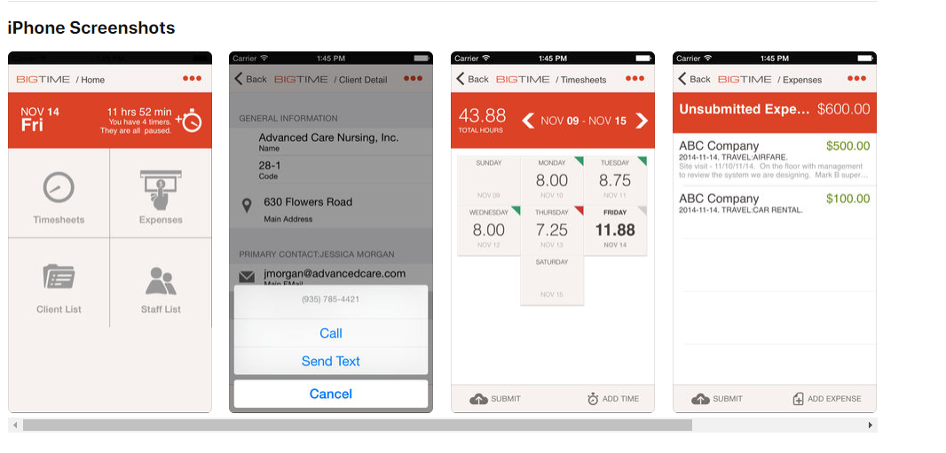 Скриншот (снимок экрана) BigTime