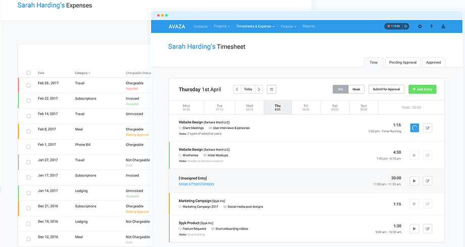 Скриншот (снимок экрана) Avaza