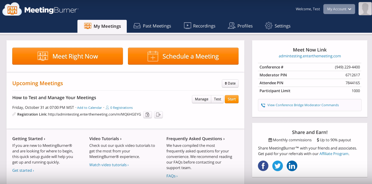 Скриншот (снимок экрана) MeetingBurner
