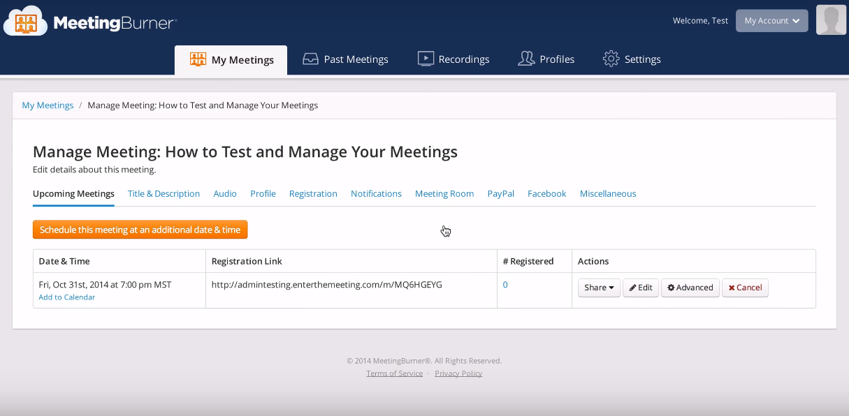 Скриншот (снимок экрана) MeetingBurner