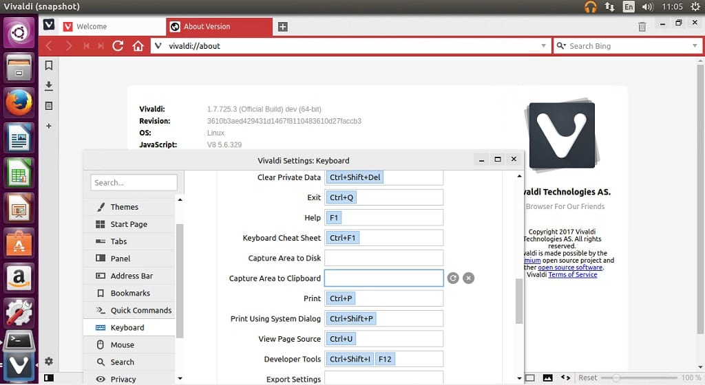 Скриншот (снимок экрана) Vivaldi