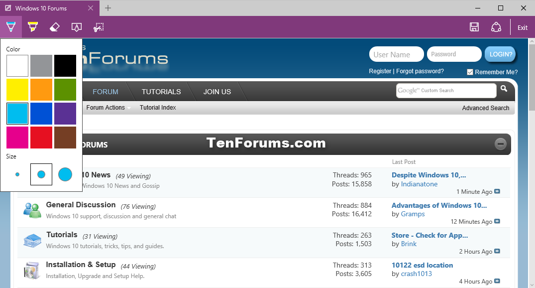 Скриншот (снимок экрана) Microsoft Edge