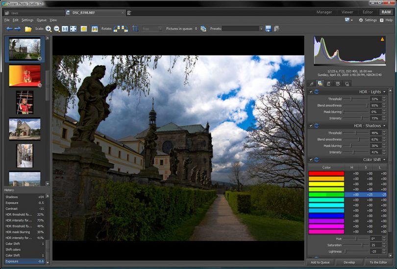 Скриншот (снимок экрана) Zoner Photo Studio X