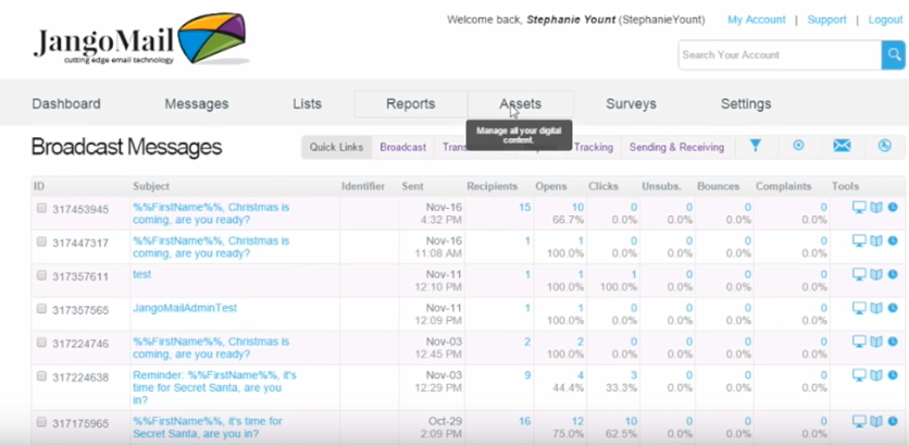 Скриншот (снимок экрана) JangoMail