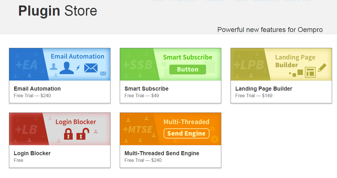 Скриншот (снимок экрана) Oempro