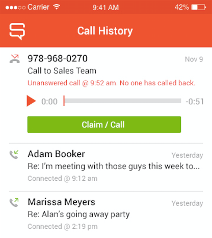 Скриншот (снимок экрана) Spoke Phone