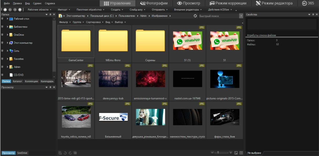 Скриншот (снимок экрана) ACDSee Pro