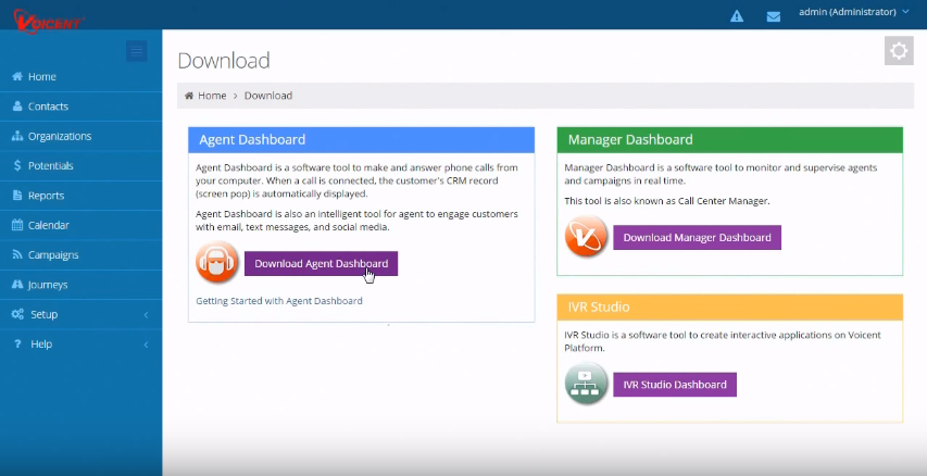 Скриншот (снимок экрана) Voicent Predictive Dialer