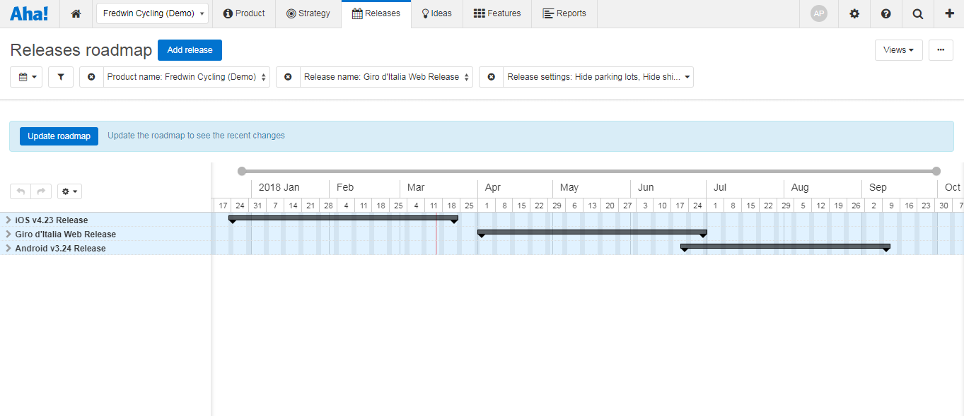 Скриншот (снимок экрана) Aha!
