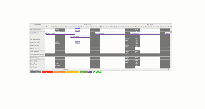 Скриншот (снимок экрана) AnnualLeave