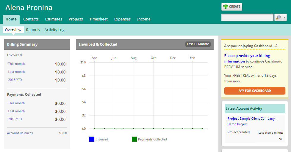 Скриншот (снимок экрана) Cashboard