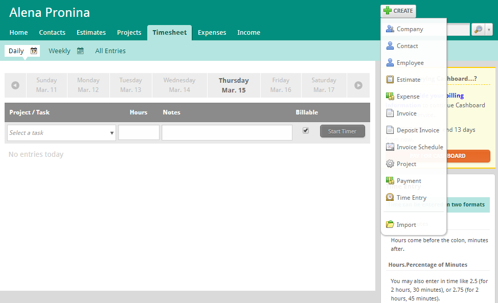 Скриншот (снимок экрана) Cashboard