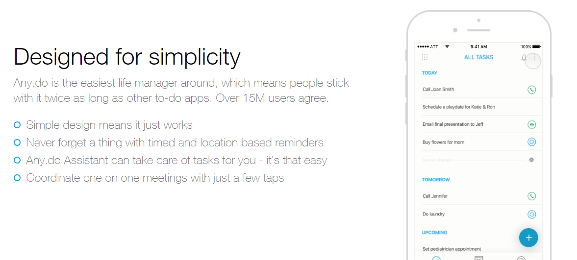 Скриншот (снимок экрана) Any.do
