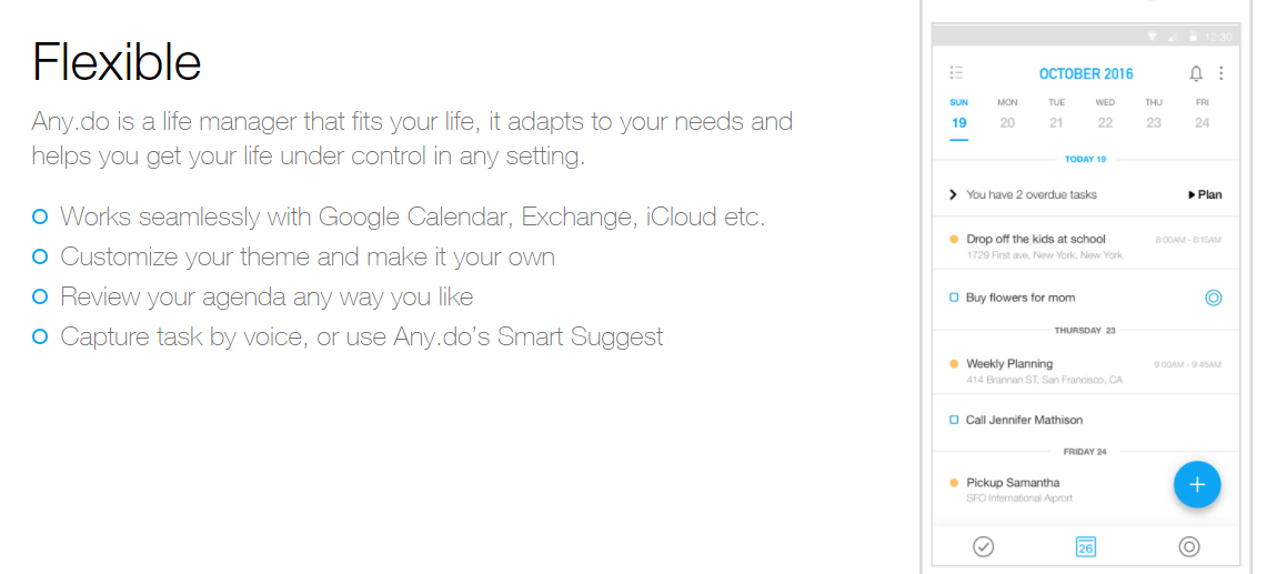 Скриншот (снимок экрана) Any.do